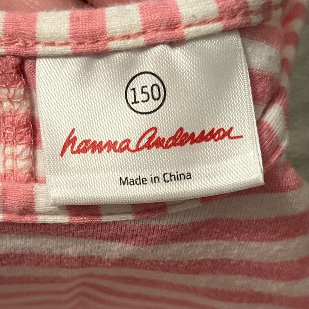 Hanna Andersson | Starfish Pink Stripe Happy Pocket Top - Girls size 150 - Picture 4 of 5